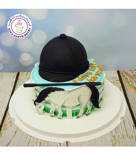Horseback Riding Themed Cake - Helmet - 3D Cake Topper