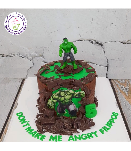 Hulk Themed Cake - Printed Picture - Toy