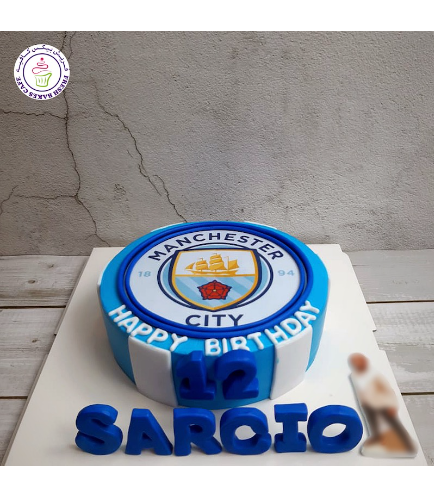 Football Themed Cake - Manchester City - Logo - Printed Picture 03