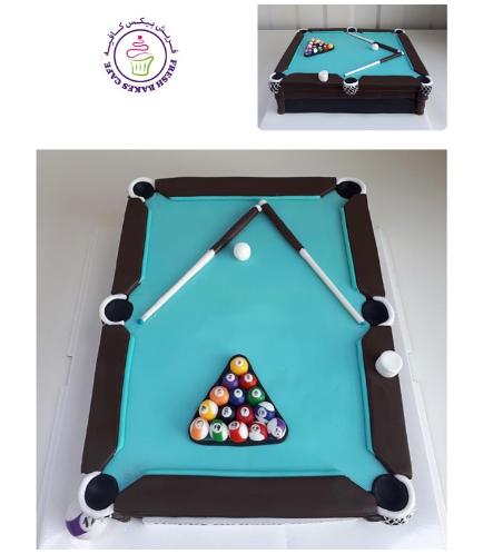 Billiards Themed Cake - Pool Table - 3D Cake