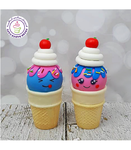 Ice Cream Themed Cone Cake Pops - Cartoon 01