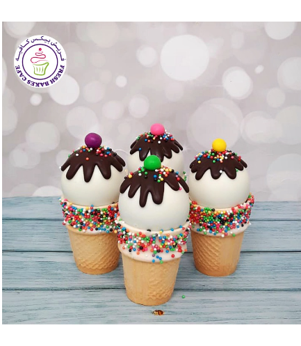 Ice Cream Themed Cone Cake Pops 03