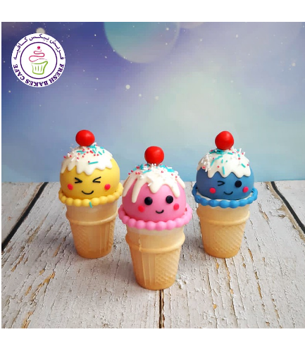 Ice Cream Themed Cone Cake Pops - Cartoon 02