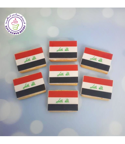 Iraqi Flag Themed Cookies - Printed Pictures