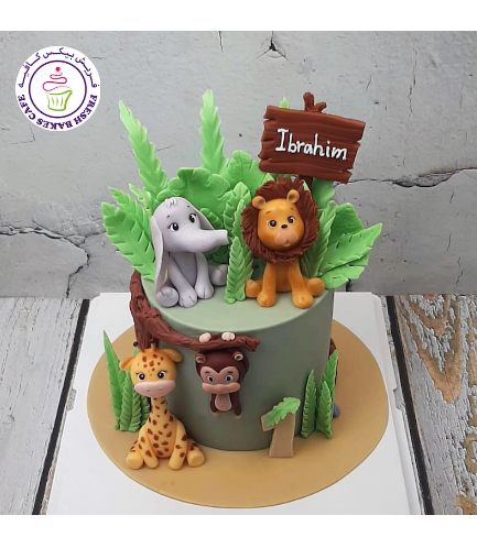 Jungle Animals Themed Cake - 3D Cake Toppers - 1 Tier 18