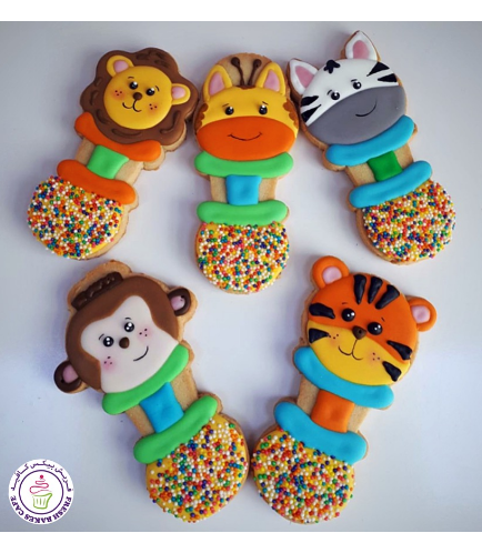 Animals Themed Cookies - Jungle Animals - Baby Shakers