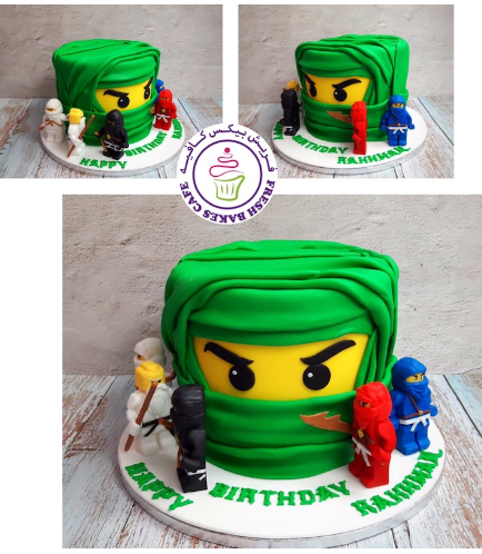 LEGO Ninjago Themed Cake - Character Head - 3D Cake & 3D Characters