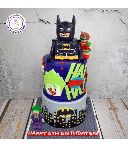 LEGO Batman Themed Cake - 3D Cake Toppers - 2 Tier