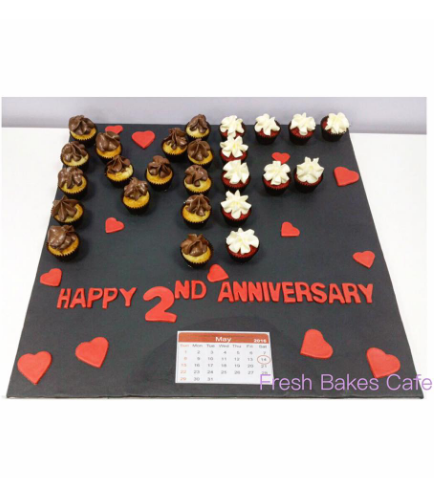 Letter Themed Cupcakes - Anniversary - Calendar & 2 Letters