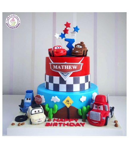 Cake - Disney Pixar Cars - 3D Cake Toppers - 2 Tier 02a