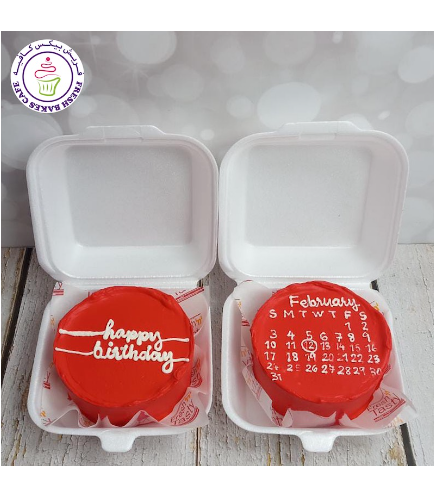 Birthday & Calendar Themed Cakes - 2 Cakes 01 - Red