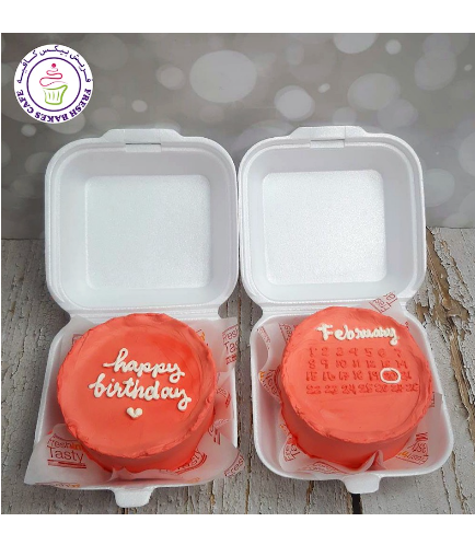 Birthday & Calendar Themed Cakes - 2 Cakes 02 - Red