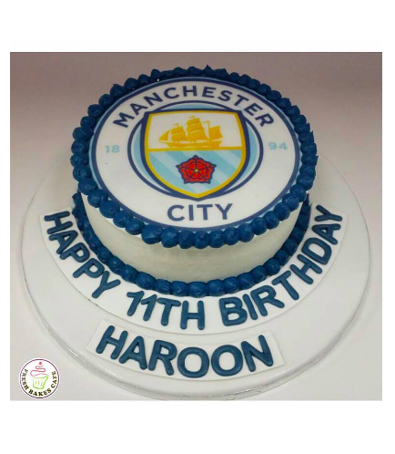 Football Themed Cake - Manchester City - Logo - Printed Picture 01