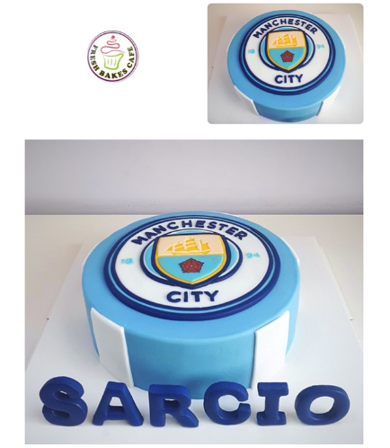 Football Themed Cake - Manchester City - Logo - Printed Picture 02