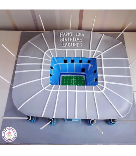 Football Themed Cake - Manchester City - Stadium - 3D Cake 01b