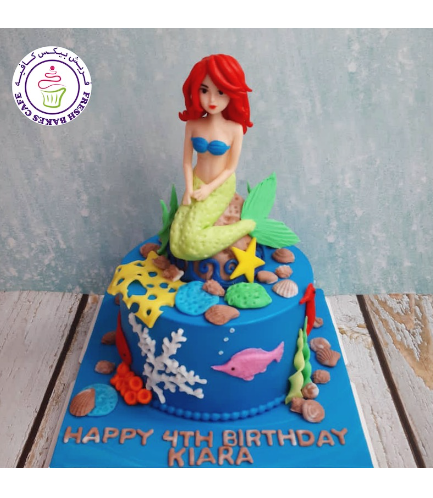 Cake - Mermaid - 3D Cake Topper - 1 Tier 09