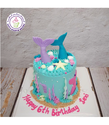 Cake - Mermaid Tail - 2D & 3D Cake Toppers - Cream Cake 02
