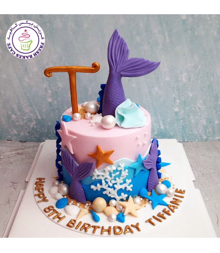 Cake - Mermaid Tail - 2D & 3D Cake Toppers - Fondant Cake 01