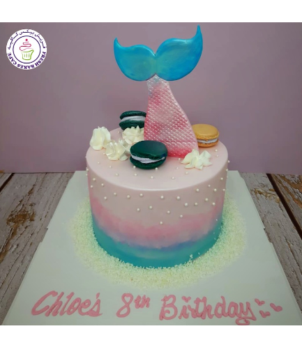 Cake - Mermaid Tail - 2D Cake Topper - Cream Cake 03