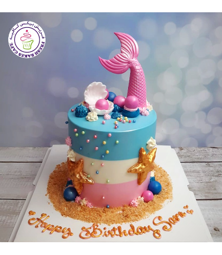 Cake - Mermaid Tail - 3D Cake Topper - Fondant Cake 01