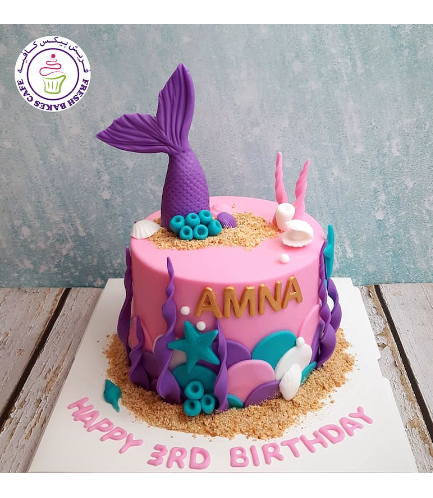 Cake - Mermaid Tail - 3D Cake Topper - Fondant Cake 02