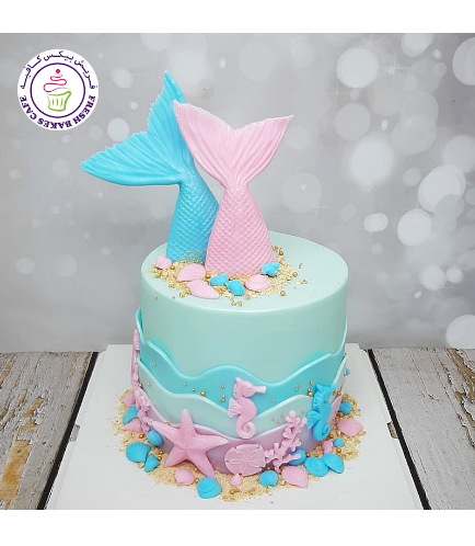 Cake - Mermaid Tail - 3D Cake Toppers - Fondant Cake 03