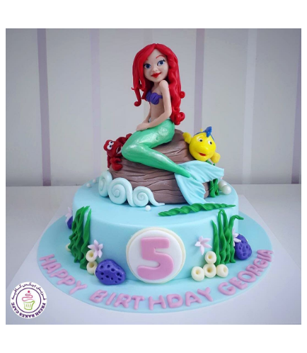 Cake - Mermaid - 3D Cake Topper - 1 Tier 02a