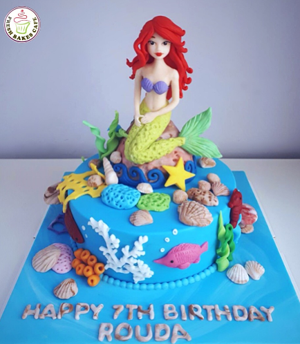 Cake - Mermaid - 3D Cake Topper - 1 Tier 05a