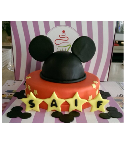 Mickey Mouse Themed Cake - Half Head - 3D Cake Topper - 1 Tier 01