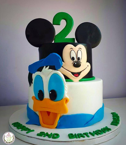 Donald Duck & Mickey Mouse Themed Cake - 2D Cake