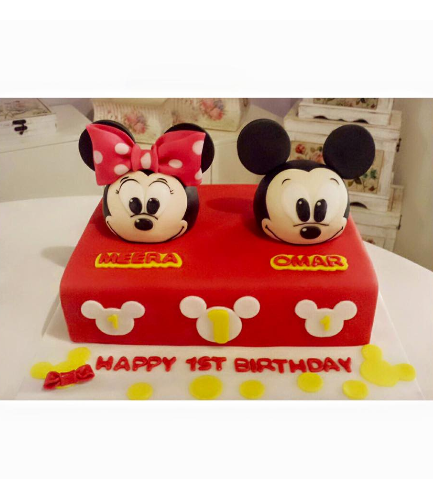 Cake - Double Celebration - Minnie Mouse & Mickey Mouse 01