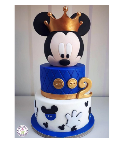 Mickey Mouse Themed Cake - Head - 3D Cake Topper - 2 Tier 02 - Blue