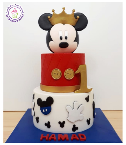 Mickey Mouse Themed Cake - Head - 3D Cake Topper - 2 Tier 02 - Red 01
