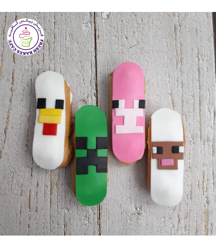 Minecraft Themed Eclairs
