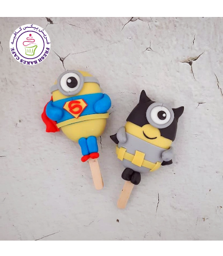 Minions Themed Popsicakes - Superman & Batman