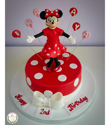 Minnie Mouse Themed Cake - Character - 3D Cake Topper - 1 Tier 01a