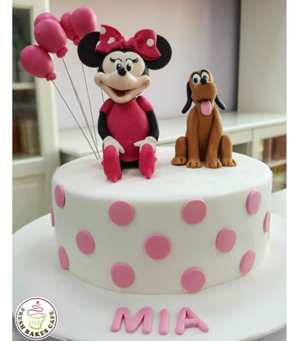 Minnie Mouse Themed Cake - Character - 3D Cake Topper -  1 Tier 02 - Dog