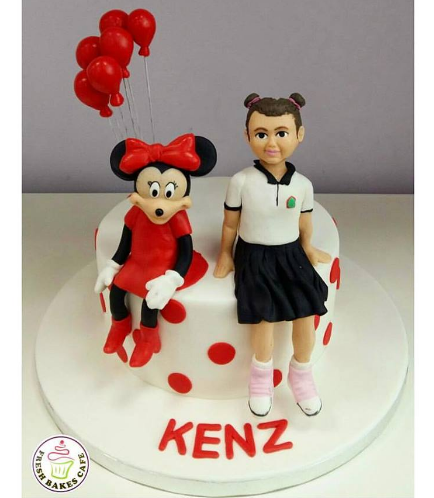 Minnie Mouse Themed Cake - Character - 3D Cake Topper - 1 Tier 03 - Girl