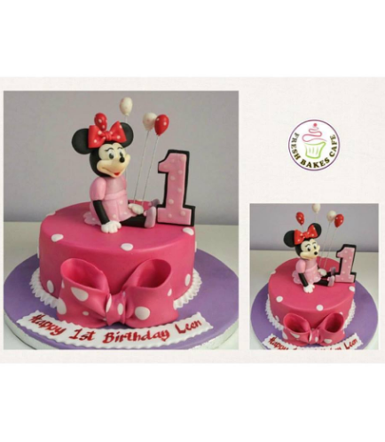 Minnie Mouse Themed Cake - Character - 3D Cake Topper - 1 Tier 04