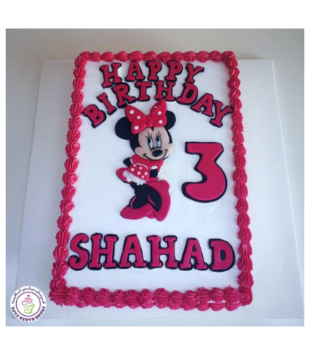 Minnie Mouse Themed Cake - Character - Picture - 2D Fondant - Cream Cake