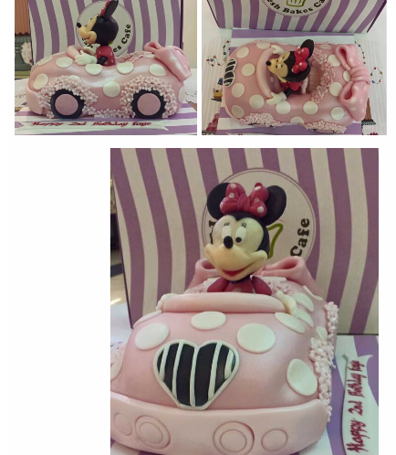 Minnie Mouse Themed Cake - Car - 3D Cake