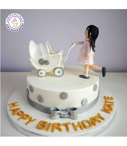 Cake - Mom to Be - 3D Pregnant Mom with Stroller 01b