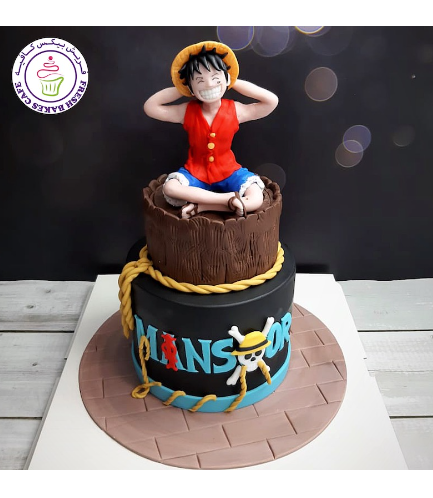 One Piece Themed Cake - Monkey D Luffy - 2 Tier 01