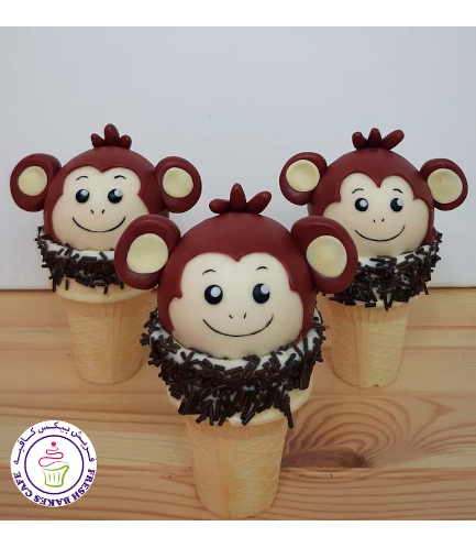 Monkey Themed Cone Cake Pops 02