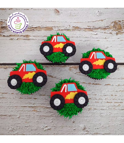 Monster Truck Themed Cupcakes - 2D Toppers