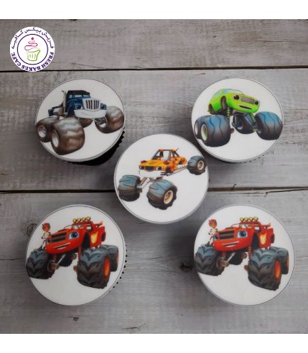 Monster Truck Themed Cupcakes - Blaze - Printed Pictures
