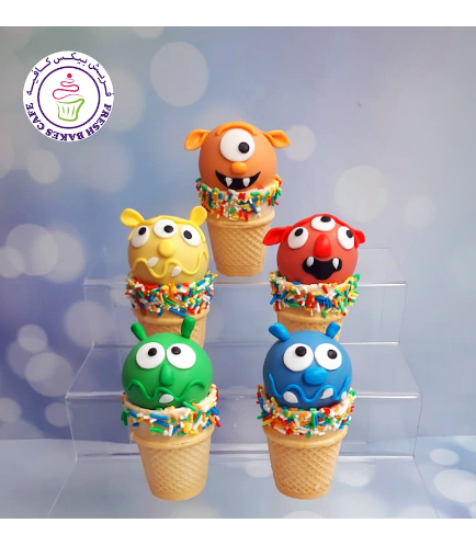 Cone Cake Pops - Monsters