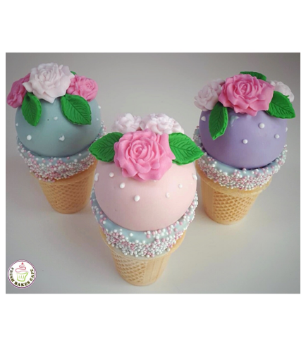 Roses Themed Cone Cake Pops 02