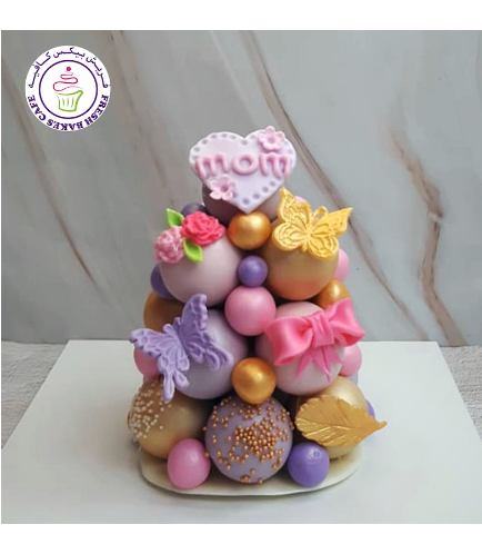 Cake Pops Tower - Mom - Butterflies & Flowers