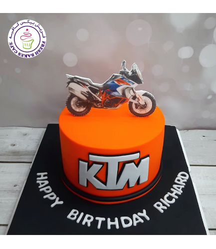 Motorcycle Themed Cake - 2D Printed Picture - KTM 02